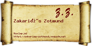 Zakariás Zotmund névjegykártya
